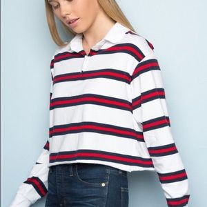 Brandy Melville striped long sleeve with collar